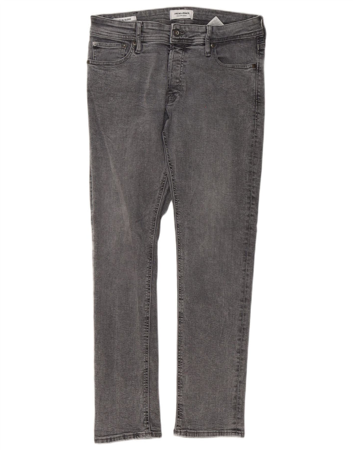 Jack & Jones Herre GLENN Slim Jeans W30 L30 Grå Bomuld