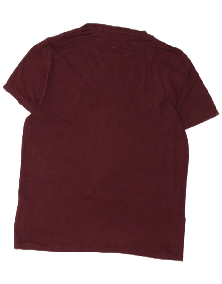 ALL SAINTS Herre T-Shirt Top Medium Bourgogne Bomuld
