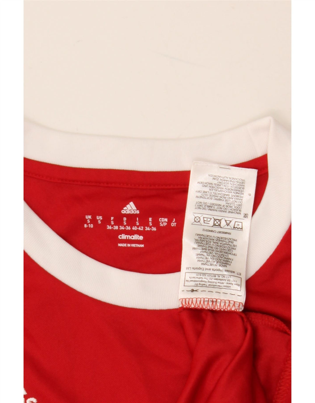 ADIDAS tærtespisere til kvinder 2006 grafisk T-shirt top UK 8/10 Lille rød