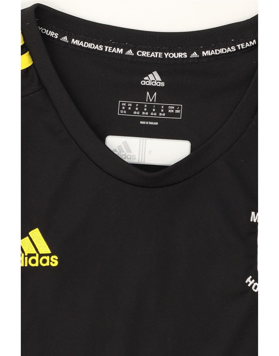 ADIDAS Womens Graphic T-Shirt Top UK 12/14 Medium Black Vintage Adidas and Second-Hand Adidas from Messina Hembry 