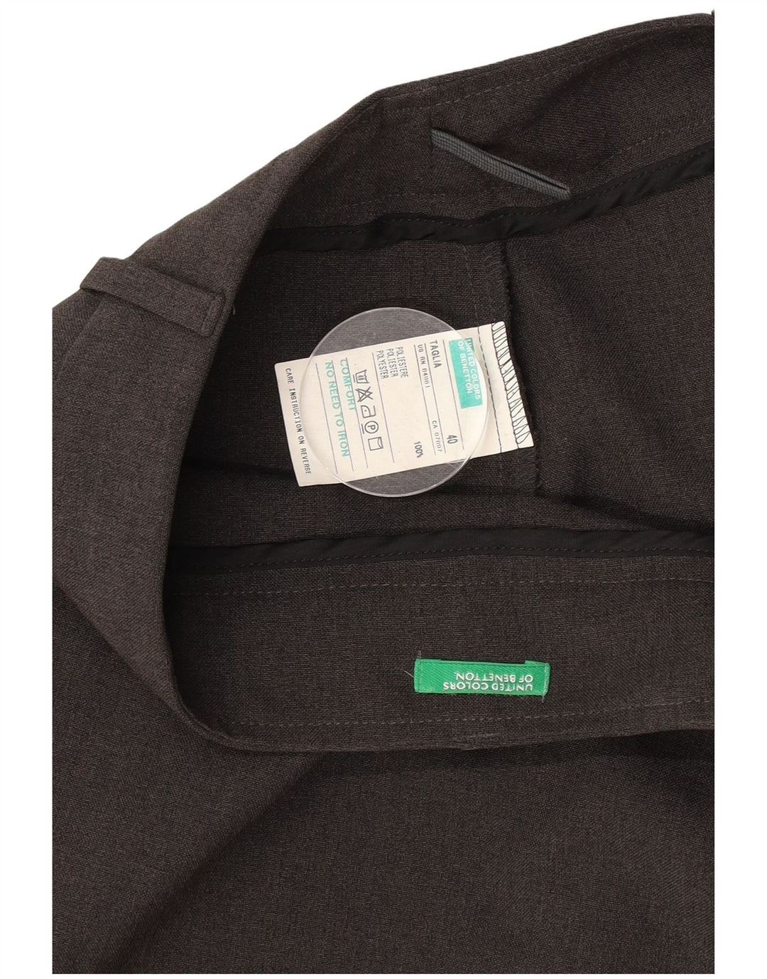 Benetton Midi lige nederdel til kvinder IT 40 Small W26 Grå polyester