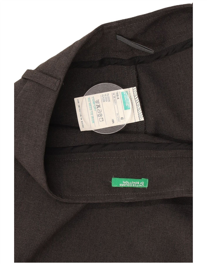 Benetton Midi lige nederdel til kvinder IT 40 Small W26 Grå polyester