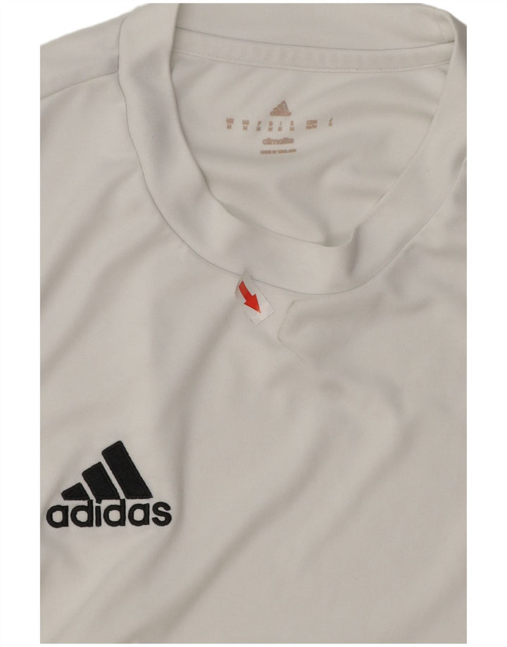 ADIDAS Herre Climalite T-Shirt Top Medium White Polyester
