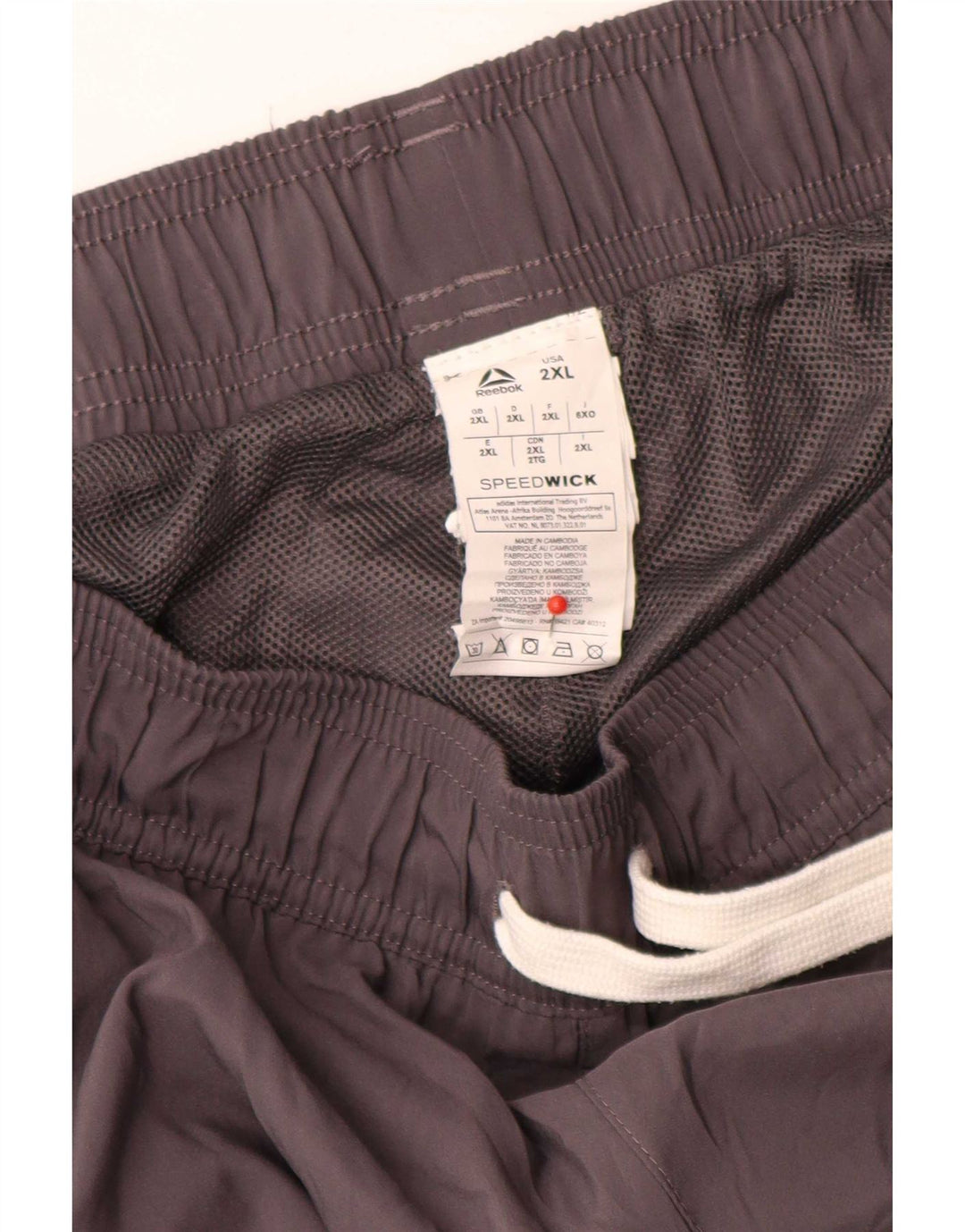 Reebok Herre Speedwick Træningsdragt Bukser Joggers 2XL Grå Polyester