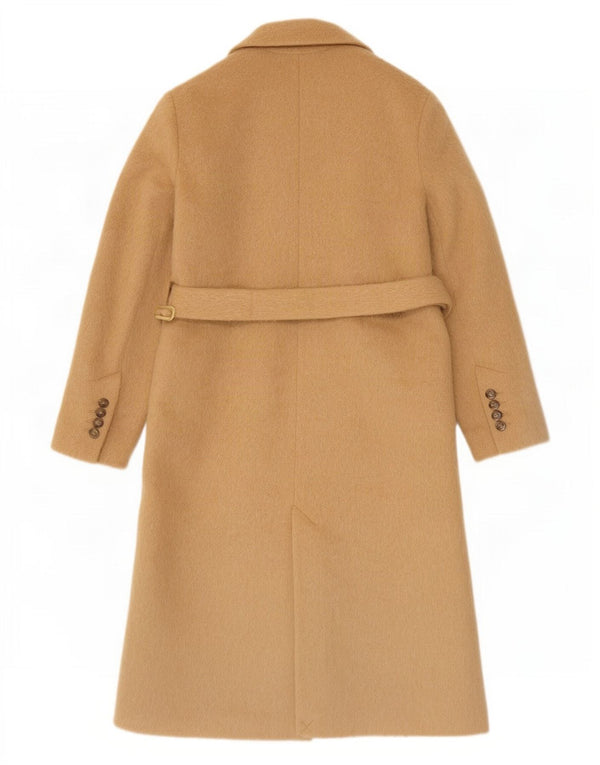 Topshop Womens Overcoat UK 8 Small Beige Polyester