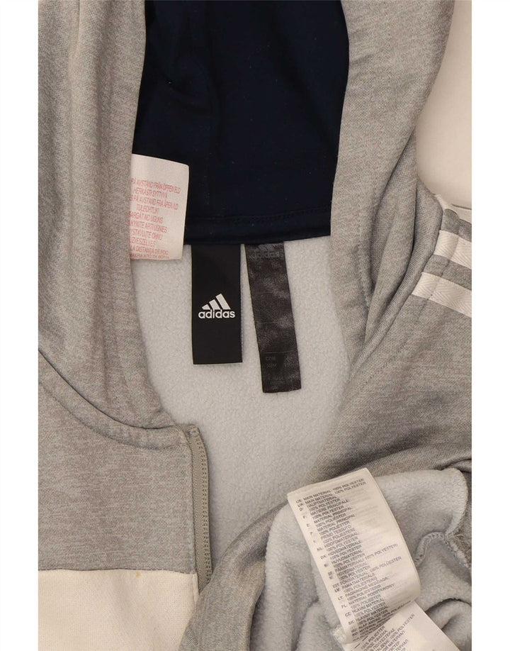 Adidas Boys Hoodie Jumper 11-12 år Grå Colourblock Polyester