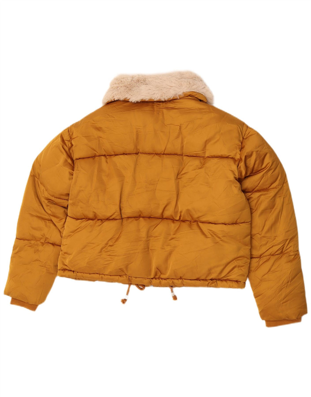 Topshop Womens Crop Oversized polstret jakke UK 10 Small Yellow Polyester