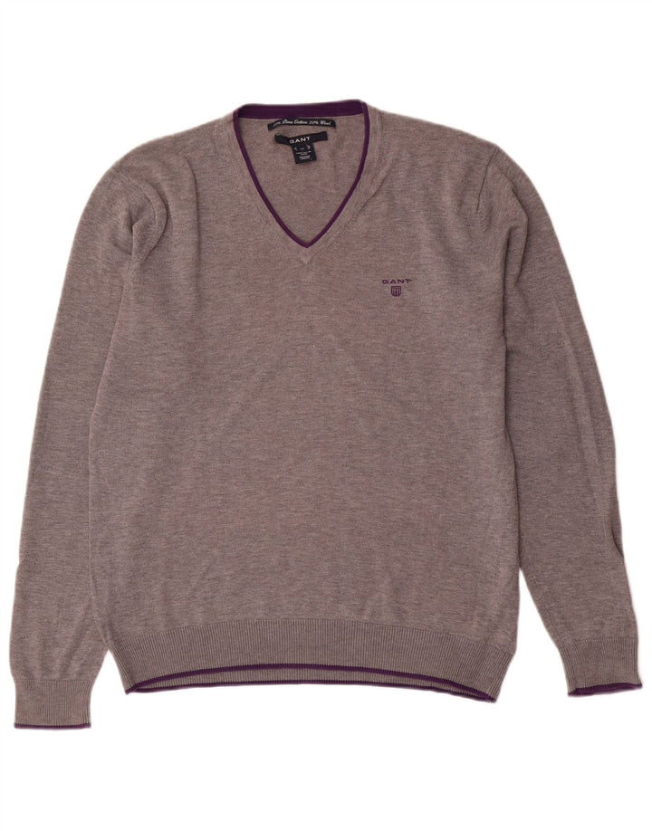 Gant Herre V-hals sweater Medium Grå Colourblock Bomuld