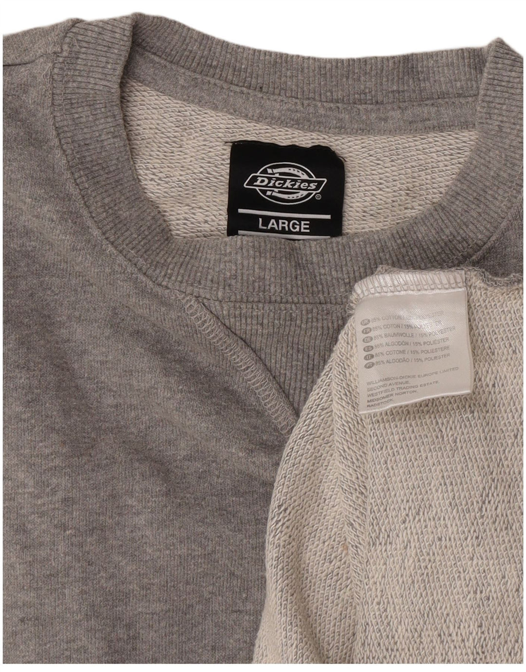 Dickies Herre Sweatshirt Jumper Stor Grå Bomuld
