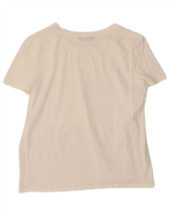 Zara Dame T-Shirt Top UK 10 Small White