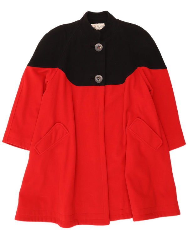 W Les Femmes Dame Oversized Princess Coat UK 10 Small Red Colourblock