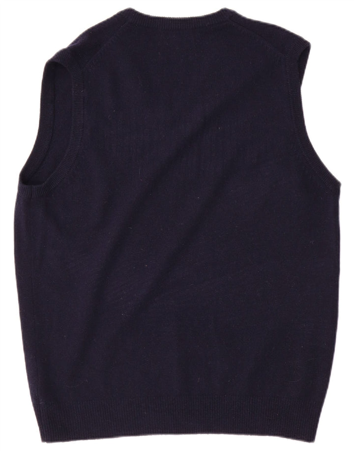 Marks & Spencer Herre Regular Fit Vest Tank Top Medium Marineblå Uld