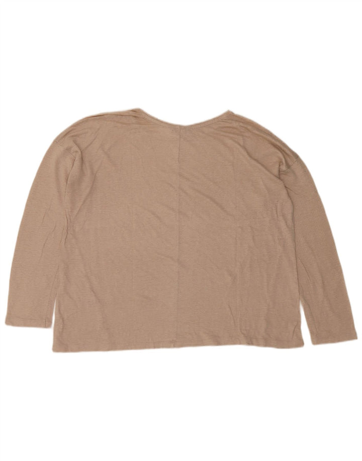 Massimo Dutti Dame Top Langærmet UK 18 XL Beige Flecked