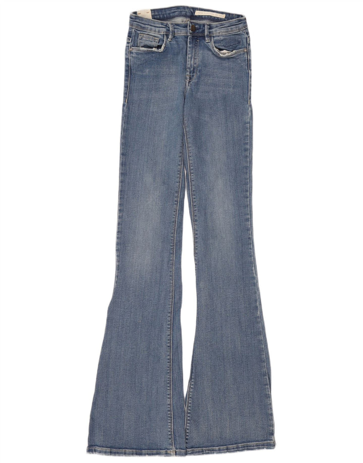 Zara Dame Flared Jeans EU 34 2XS W24 L37 Blå Bomuld