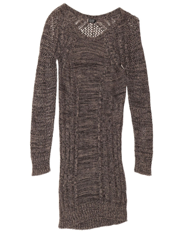 Volcom Womens Knit Bodycon Dress UK 10 Small Navy Blue Flecked