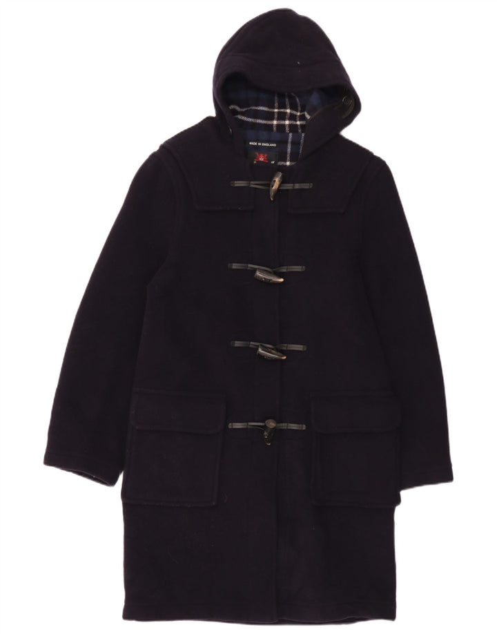 Gloverall Dame Hætte Duffle Coat EU 34 XS Marineblå Uld