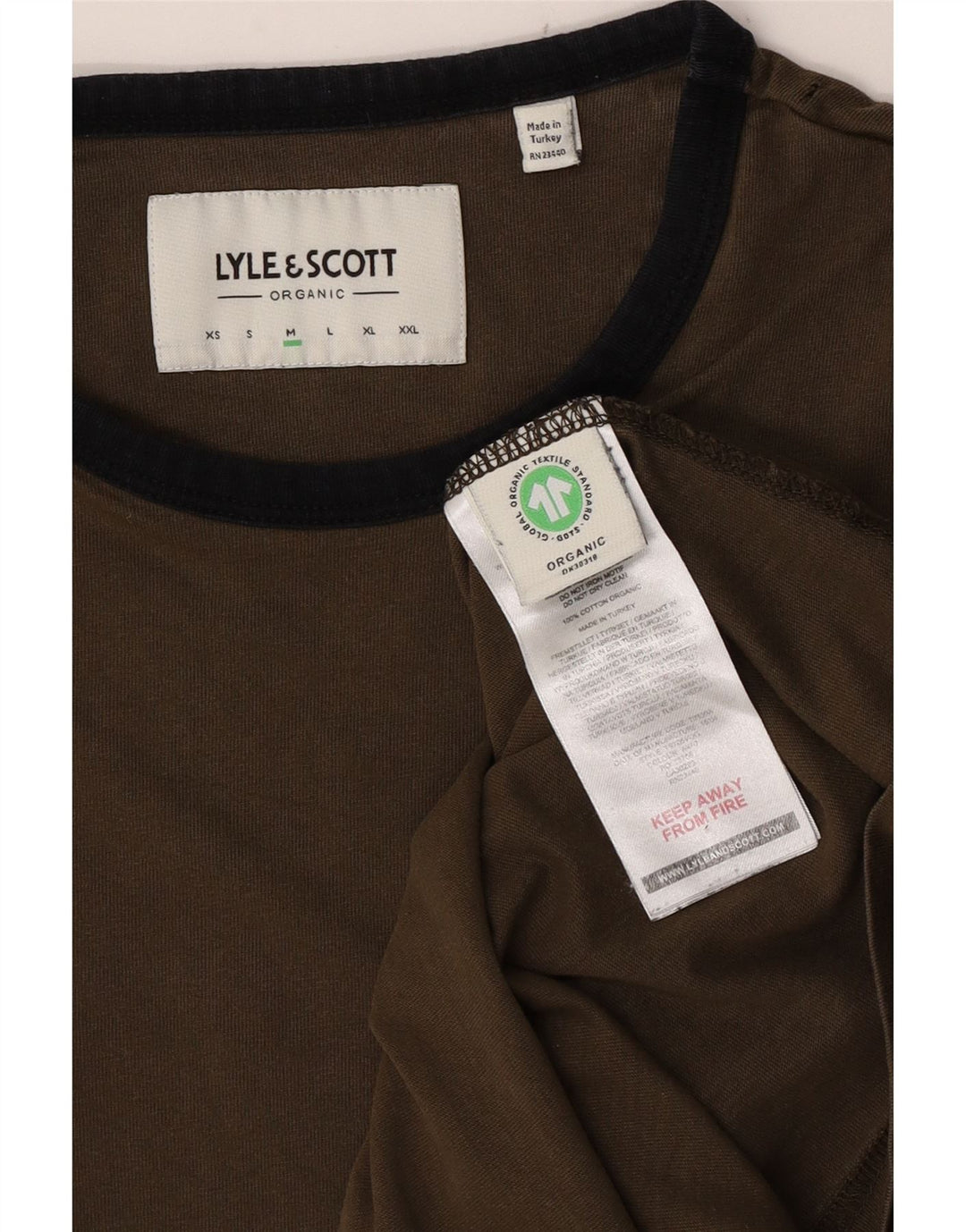 Lyle & Scott Herre T-shirt Top Medium Khaki Bomuld