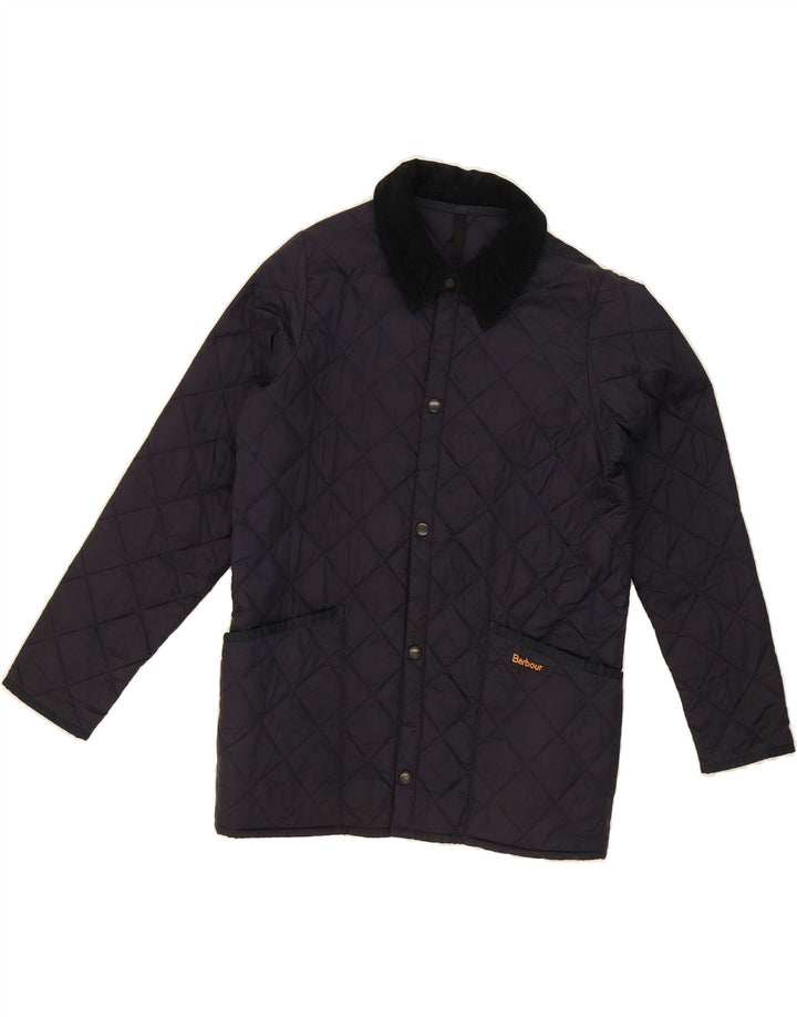 BARBOUR Boys Quilted Jacket 12-13 Years XL Navy Blue Polyamide Vintage Barbour and Second-Hand Barbour from Messina Hembry 