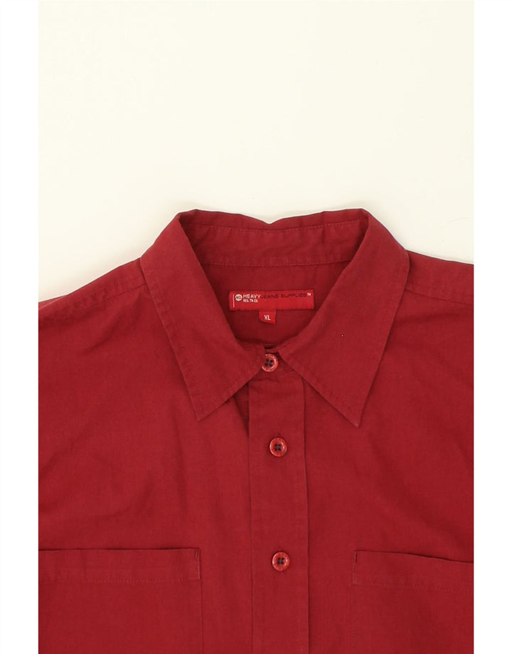 VINTAGE herreskjorte XL rød bomuld