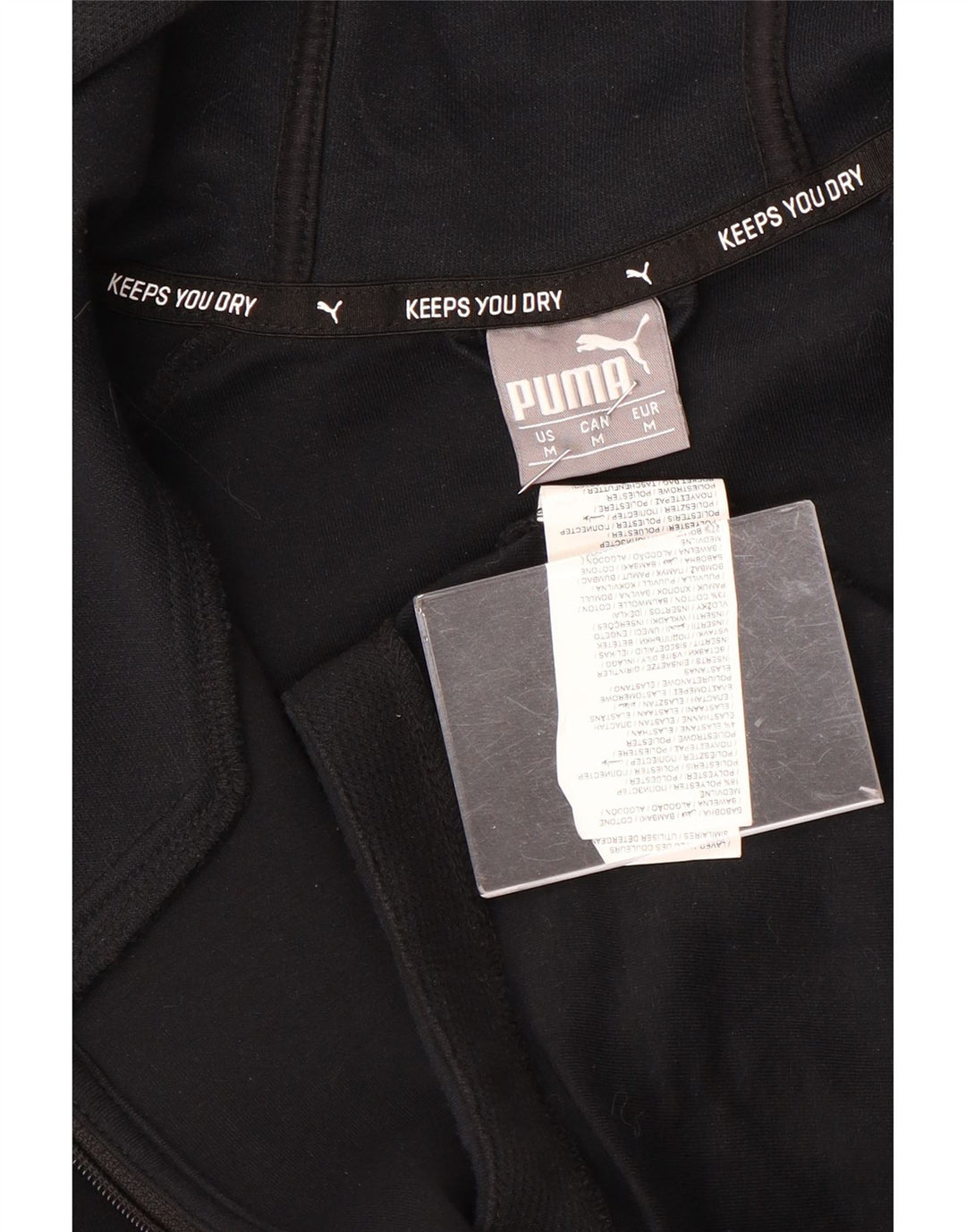 PUMA hættetrøje med lynlås til kvinder UK 14 Medium Sort bomuld