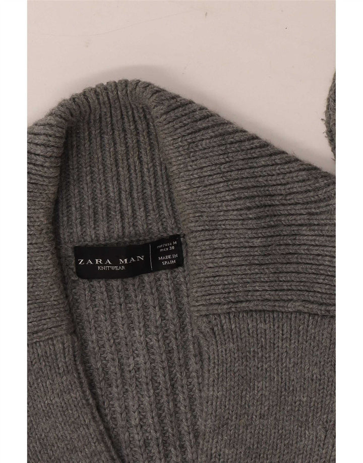 Zara herre cardigan sweater mellemgrå