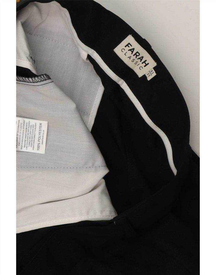 Farah Herre Classic Straight Suit Bukser W32 L29 Sort Polyester