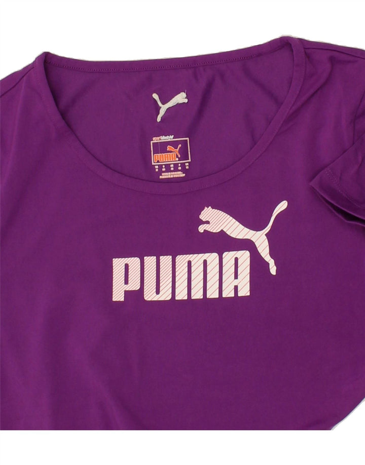 PUMA Womens Graphic T-Shirt Top UK 12 Medium Purple Vintage Puma and Second-Hand Puma from Messina Hembry 