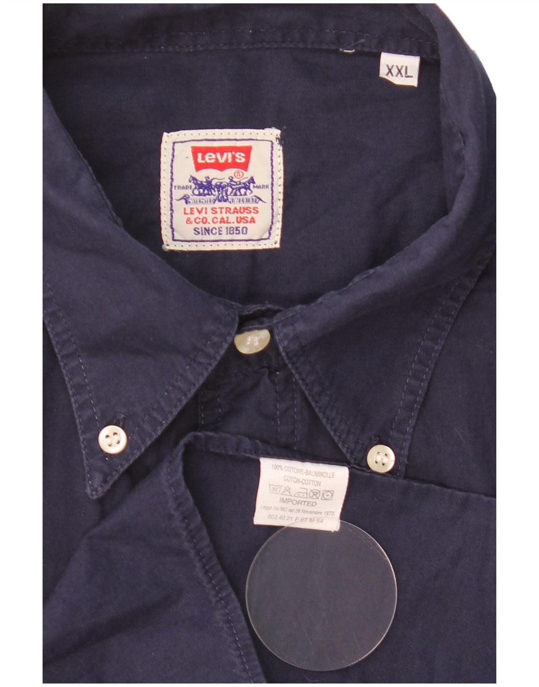 Levi's herreskjorte 2XL marineblå bomuld