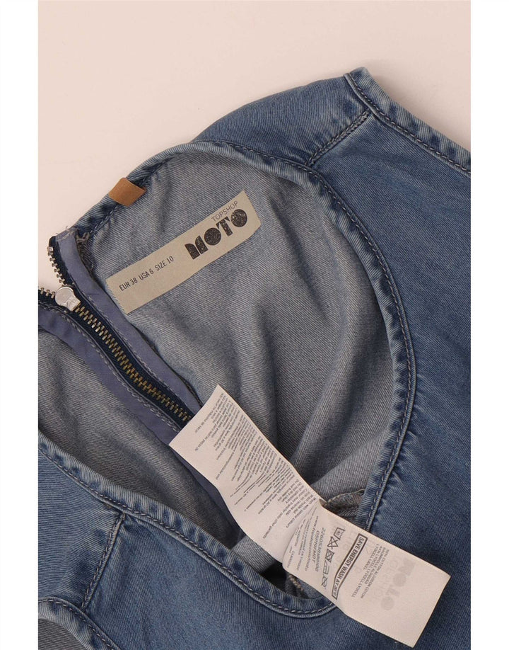 Topshop Dame Denim Playsuit UK 10 Small Blue Cotton