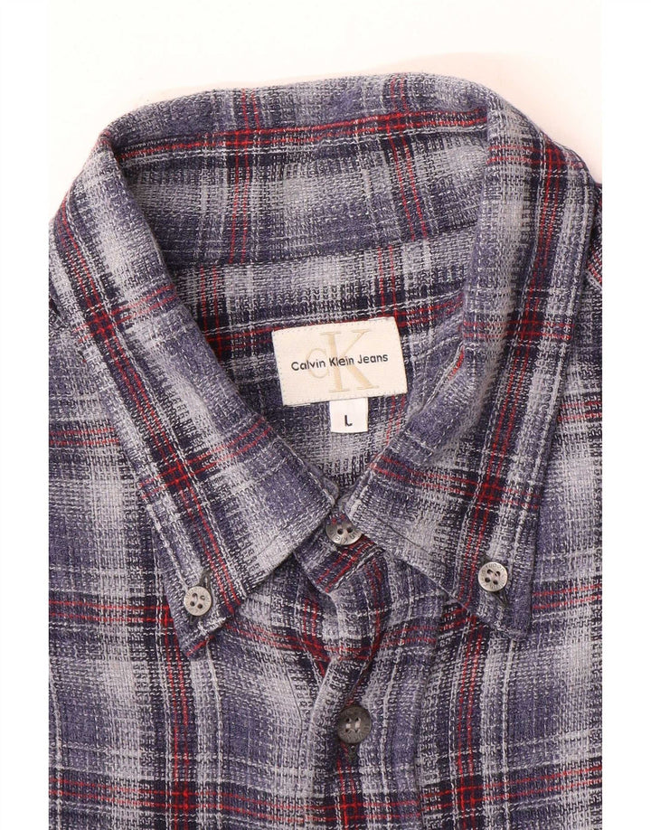 Calvin Klein Jeans Herre Flanelskjorte Stor blå ternet