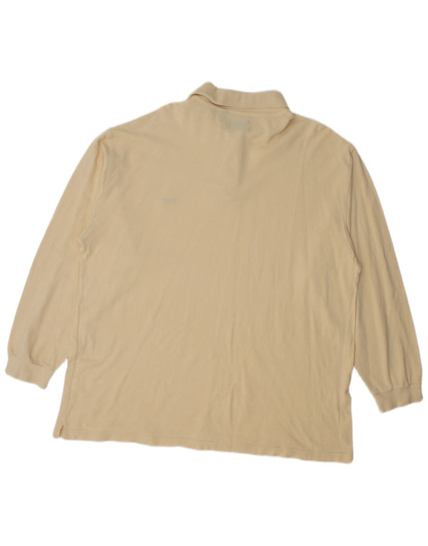 Trussardi Jeans Langærmet herre poloskjorte 3XL beige bomuld