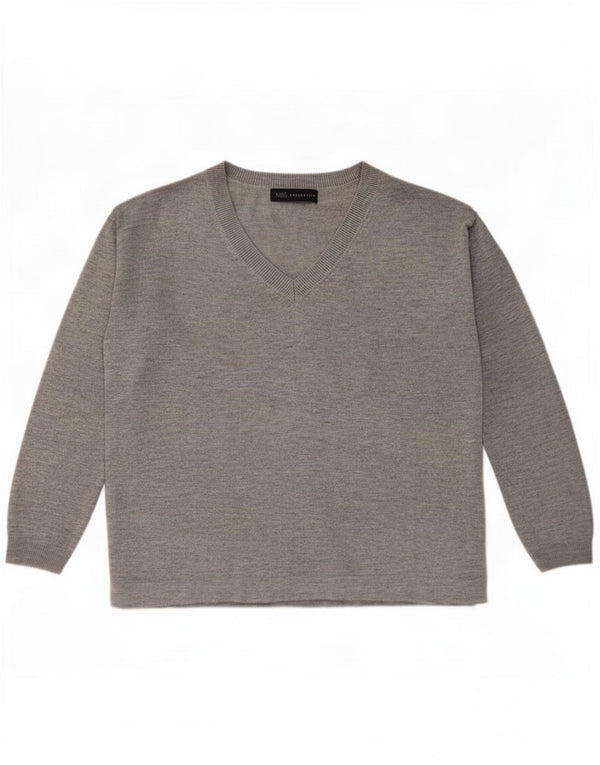 Marks & Spencer Dame Oversized V-hals sweater UK 10 Small Grey