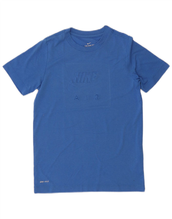 Nike drenge Dri Fit grafisk T-shirt top 10-11 år mellemblå polyester
