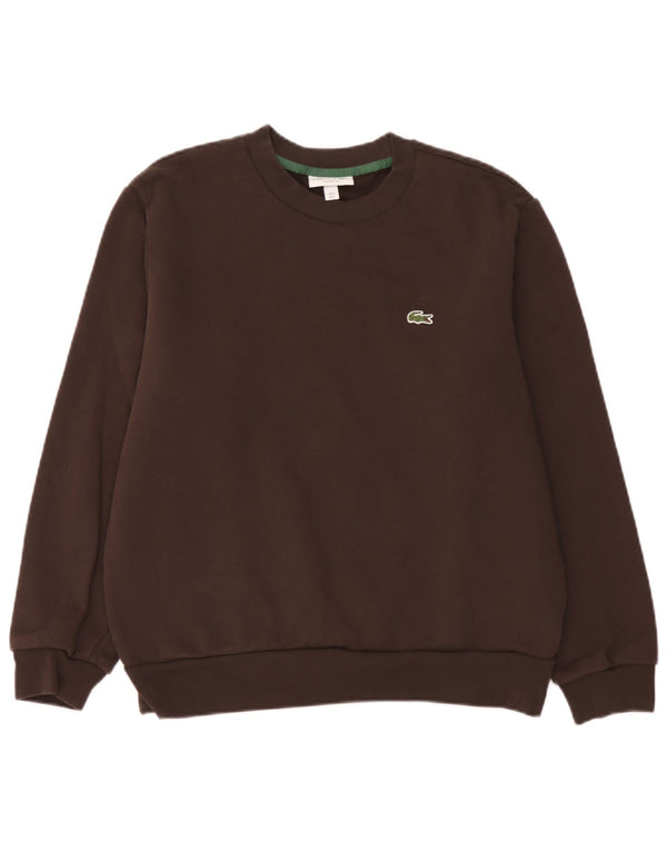 Lacoste Herre Classic Fit Sweatshirt Jumper Størrelse 5 Stor Brun Bomuld