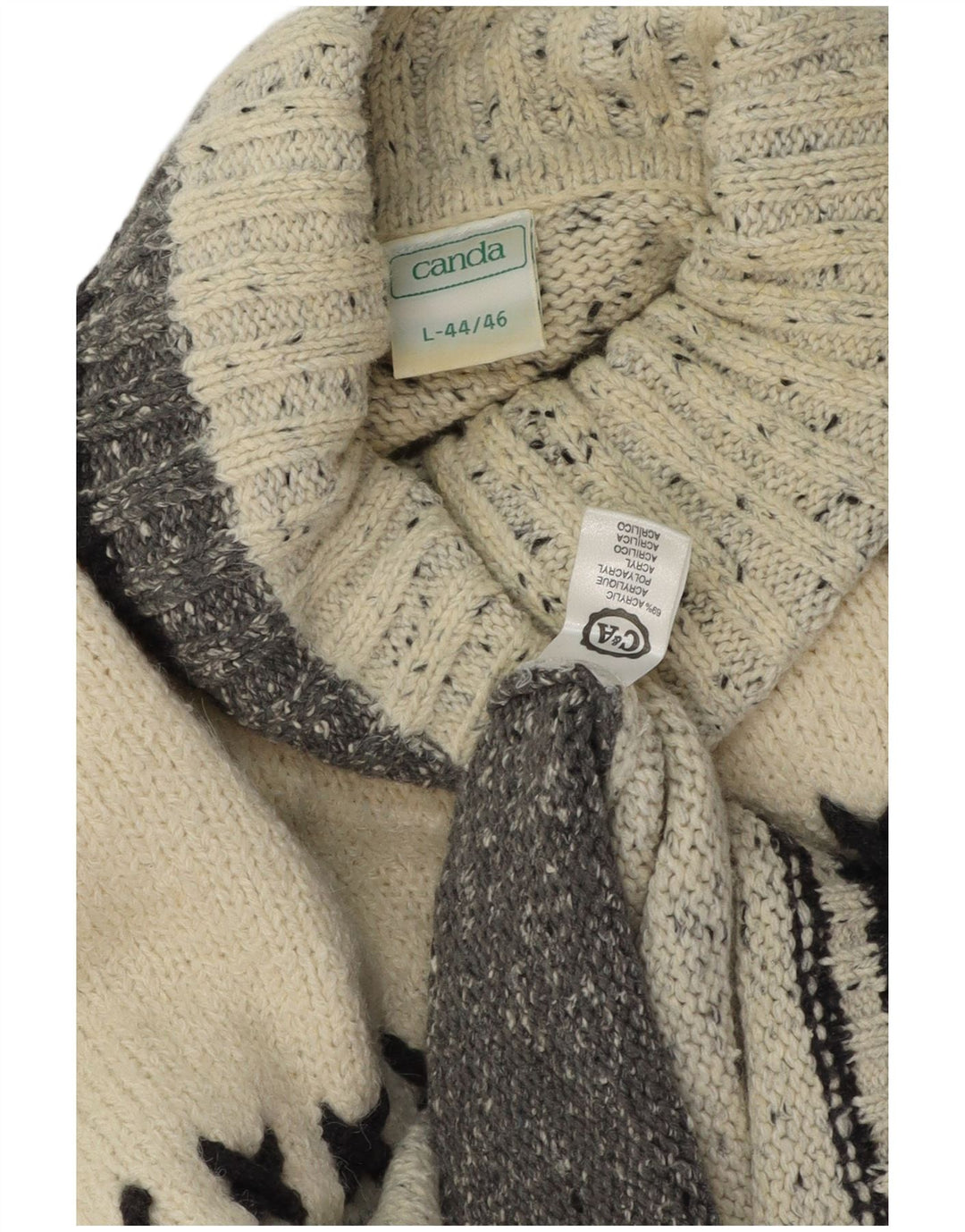 Canda Herre Rullehals Jumper Sweater Stor Grå Argyle/Diamond Akryl