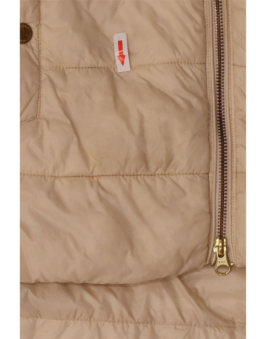 Barbour Dame Hætte Polstret Frakke UK 10 Lille Beige Polyamid