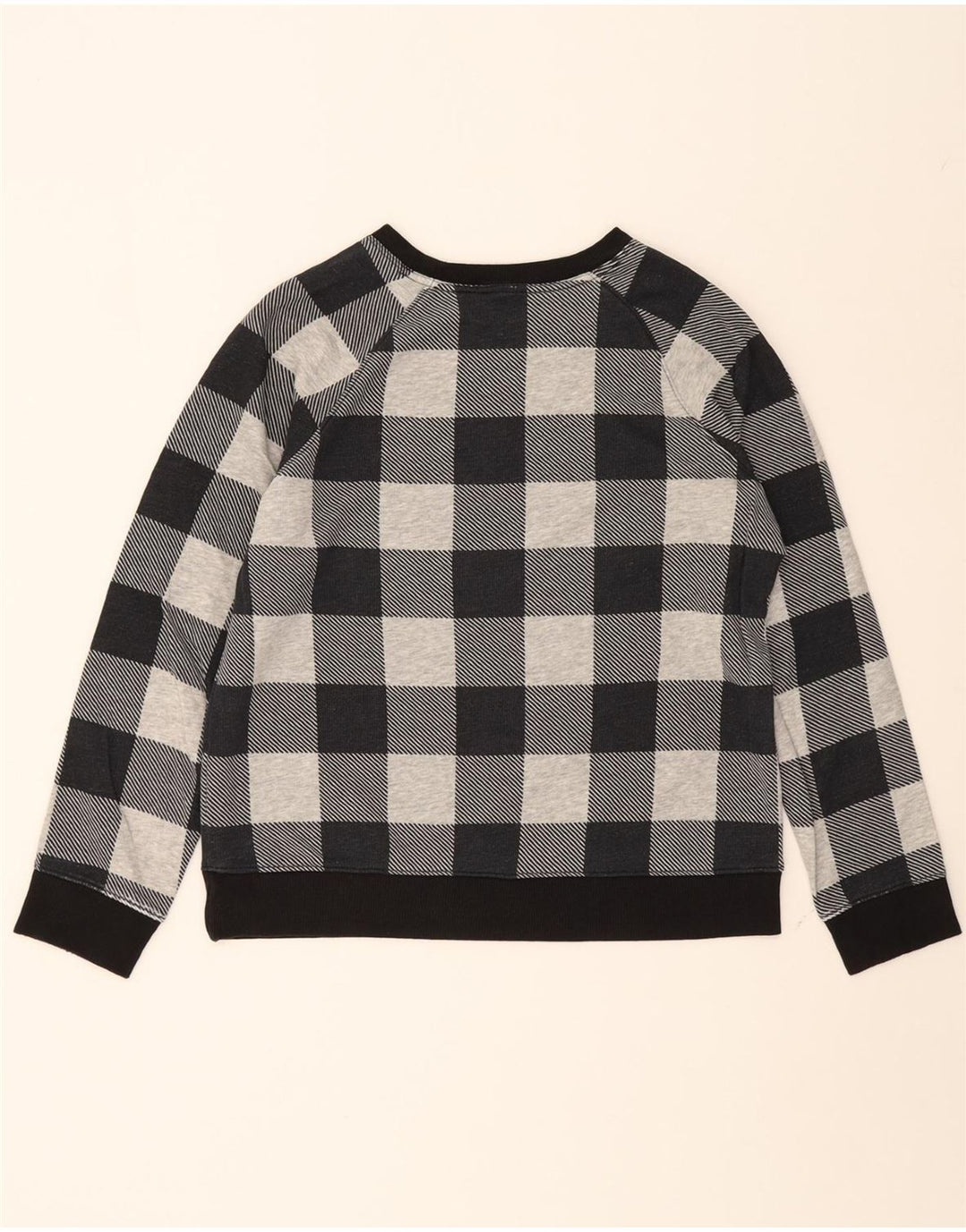 CALVIN KLEIN Mens Graphic Sweatshirt Jumper Small Grey Check Vintage Calvin Klein and Second-Hand Calvin Klein from Messina Hembry 