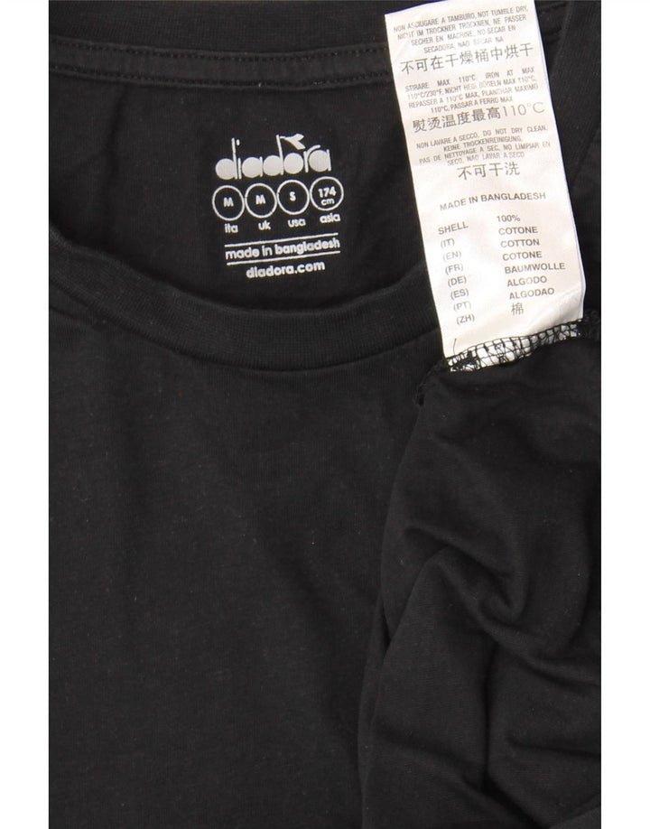 DIADORA Mens T-Shirt Top Medium Black Cotton Vintage Diadora and Second-Hand Diadora from Messina Hembry 