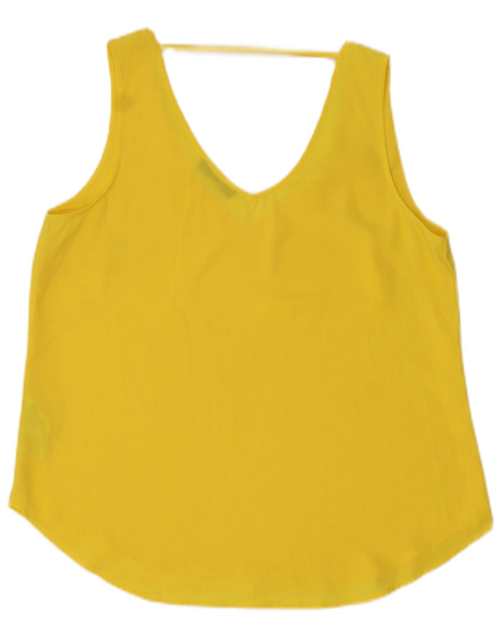 Oasis Dame ærmeløs bluse Top UK 16 Stor Gul Polyester