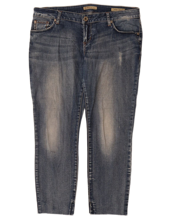 Guess Womens Beverly Crop Skinny Jeans W31 L26 Blå Bomuld