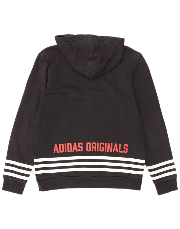 Adidas Herre grafisk hættetrøje med lynlås Medium Sort Bomuld Sports