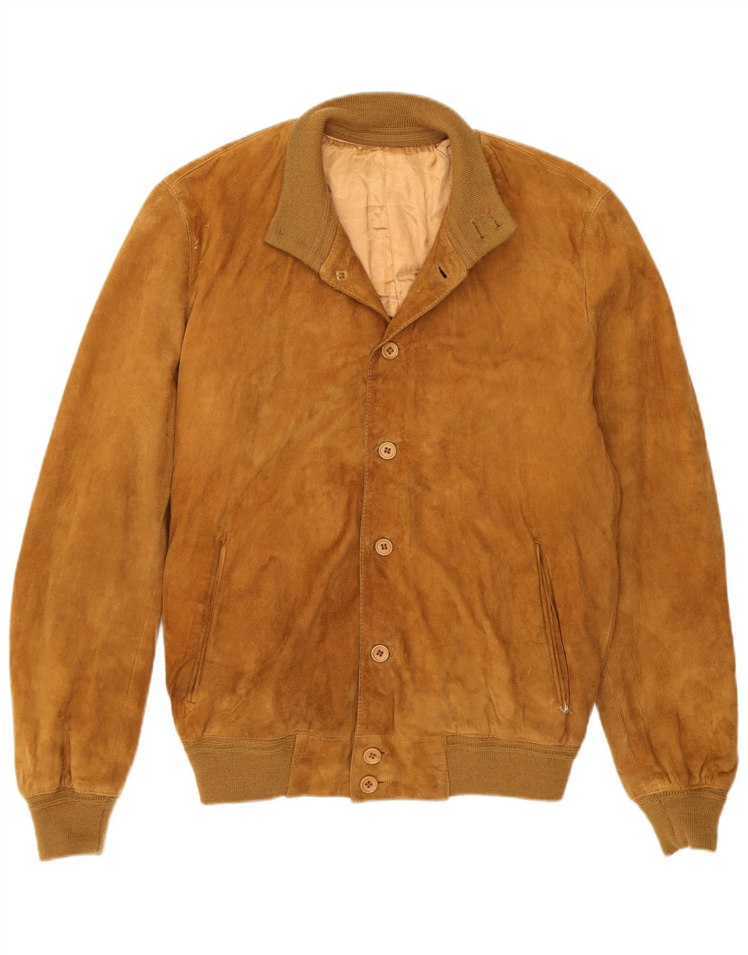 Vintage herre ruskind bomberjakke IT 50 Medium Beige Læder