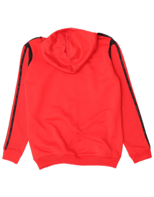 Adidas drenge Climawarm grafisk hættetrøje trøje 14-15 år stor rød polyester