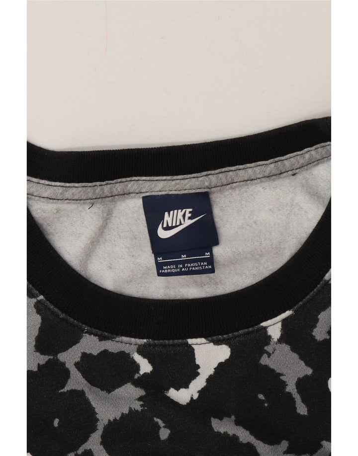 Nike Dame Sweatshirt Jumper UK 14 Medium Black Animal Print