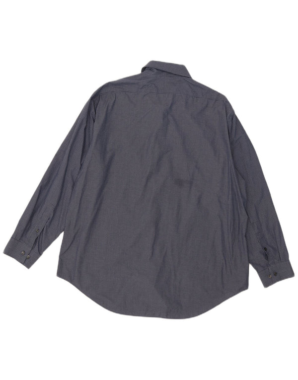 Calvin Klein Herre Slim Fit Skjorte Størrelse 17 1/2 XL Marineblå Gingham Cotton