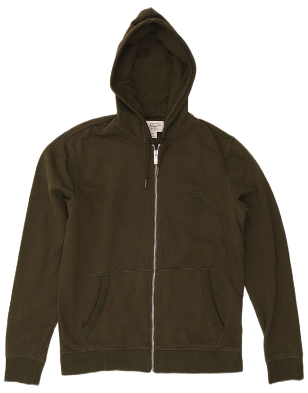 PENGUIN Hættetrøje med lynlås til mænd Small Khaki Bomuld