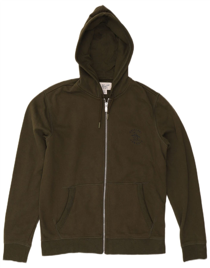 PENGUIN Hættetrøje med lynlås til mænd Small Khaki Bomuld