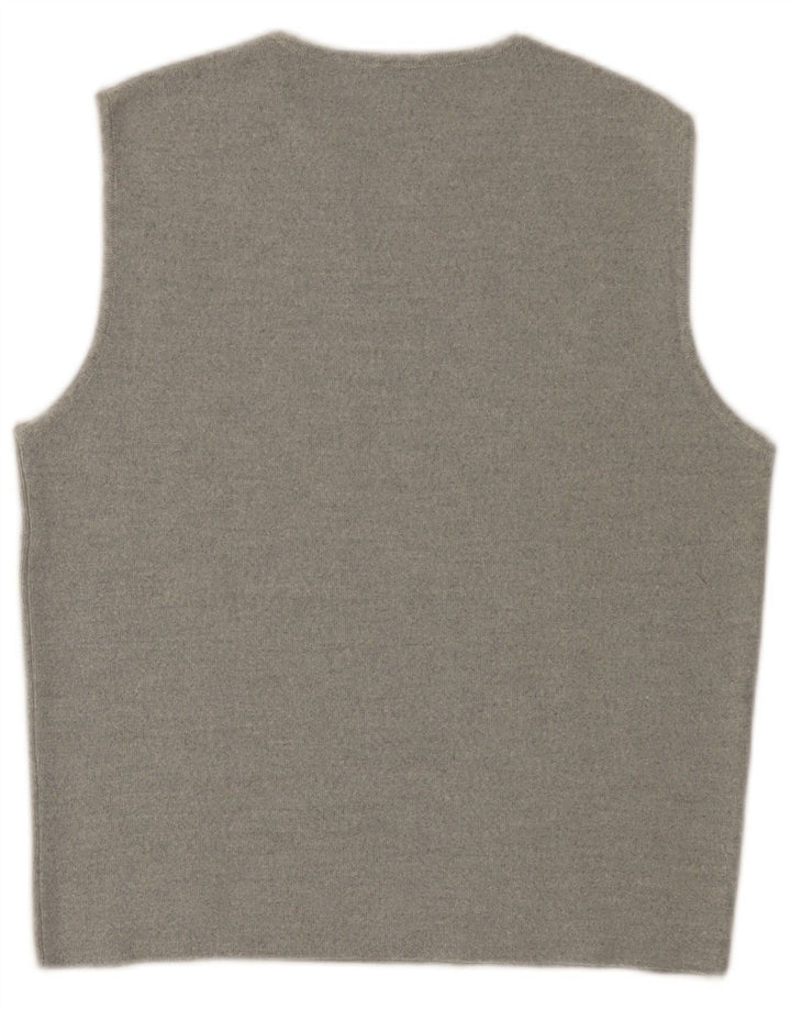 CALVIN KLEIN JEANS Dame Vest Tank Top UK 14 Stor Grå Uld
