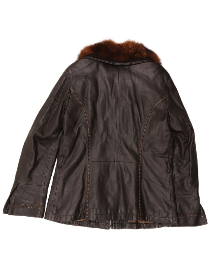 Mabrun Dame Læderjakke IT 48 XL Sort Læder