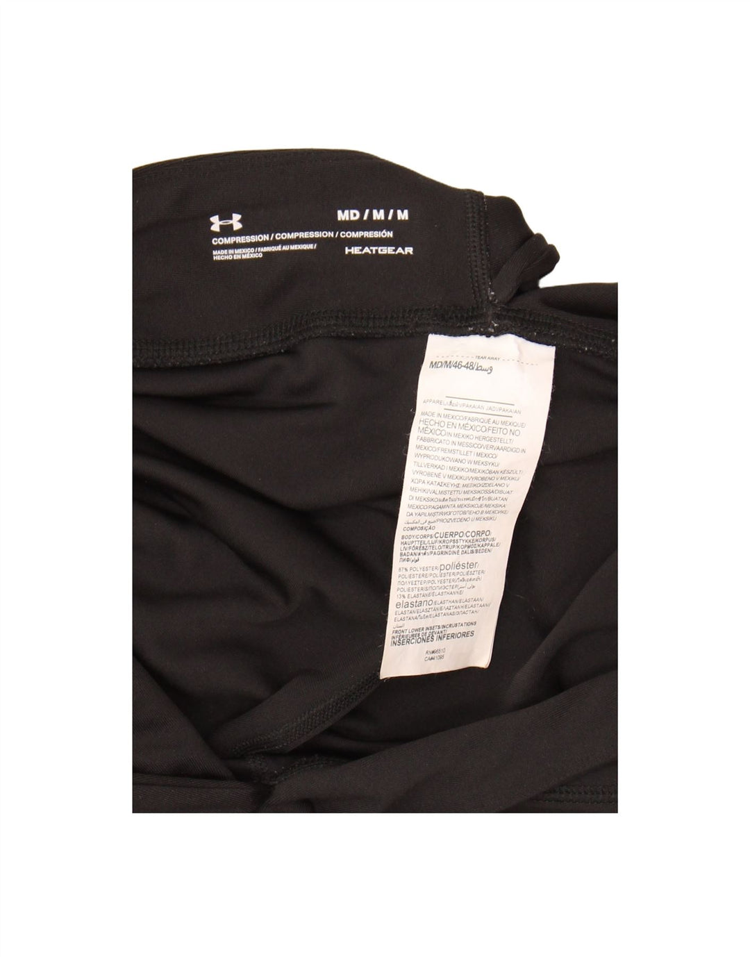 UNDER ARMOUR Womens Heat Gear Crop Leggings UK  14 Medium  Black Polyester